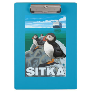 Carpeta De Pinza Frailecillos y barco de cruceros - Sitka, Alaska