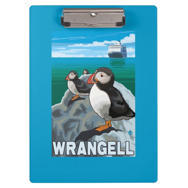 Carpeta De Pinza Frailecillos y barco de cruceros - Wrangell, (Anverso)