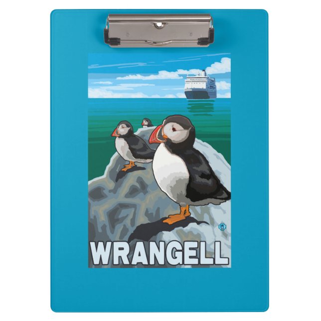 Carpeta De Pinza Frailecillos y barco de cruceros - Wrangell, (Anverso)