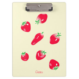 Carpeta De Pinza Fresas rojas jugosas de tamaño natural (Beige)