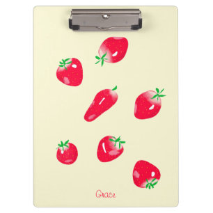 Carpeta De Pinza Fresas rojas jugosas de tamaño natural (Beige)