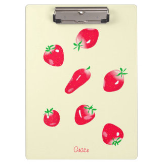 Carpeta De Pinza Fresas rojas jugosas de tamaño natural (Beige)