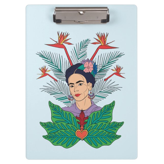 Carpeta De Pinza Frida Kahlo | Aves de Paraíso Floral Gráfico (Anverso)