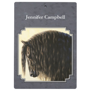 Carpeta De Pinza Friesian Horse Dark Slate Gray