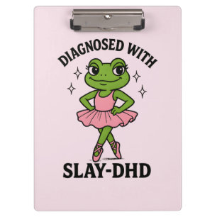 Carpeta De Pinza Frog Ballerina ADHD Diagnosticada con Slay-DHD
