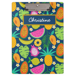 Carpeta De Pinza Frutas tropicales de piña plátano sandía 