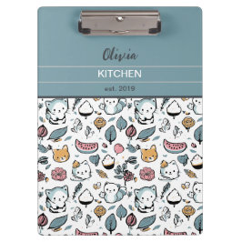 Carpeta De Pinza Frutos y gatos