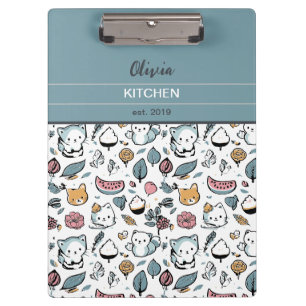Carpeta De Pinza Frutos y gatos