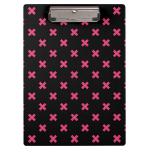 Carpeta De Pinza Fuchsia cruza puntos en negro