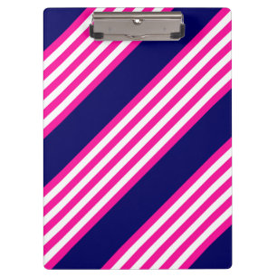 Carpeta De Pinza Fuchsia y cinco rayas blancas con azul