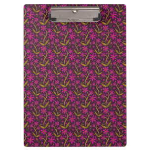 Carpeta De Pinza Fucsia Margaritas danzantes de acuarela
