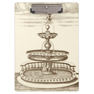 Carpeta De Pinza Fuente del patio con Cherub ornamental