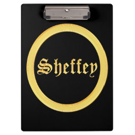 Carpeta De Pinza Fuentes Sheffey - Monograma Negro y Dorado