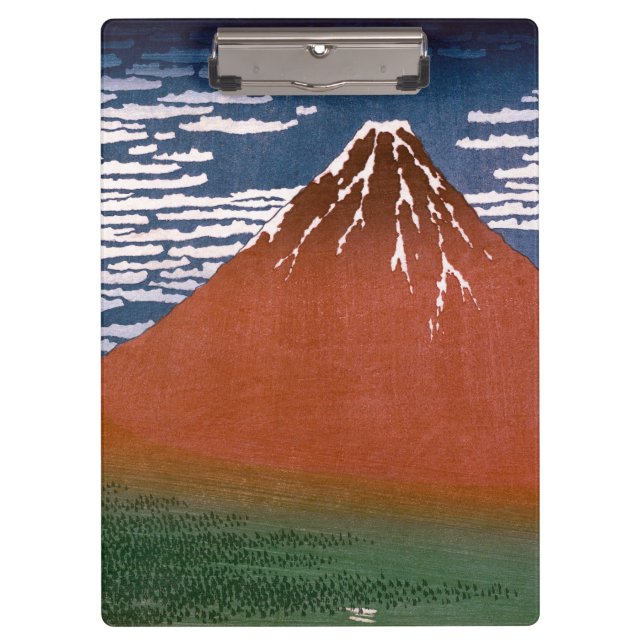 Carpeta De Pinza Fuji Rojo, El Volcán Aka Fujiyama Katsushika Hokus (Anverso)