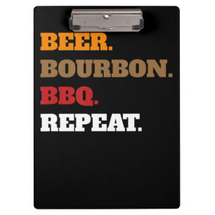Carpeta De Pinza Fun Beer Bourbon Bbq Repetir a los hombres Mujeres