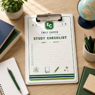 Carpeta De Pinza Funda personalizada de ciencia escolar verde marin
