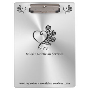 Carpeta De Pinza Funeral Morticius Services, Heart and Rosas