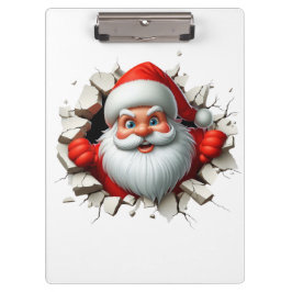 Carpeta De Pinza Funny 3D Santa Claus Christmas Holiday Design