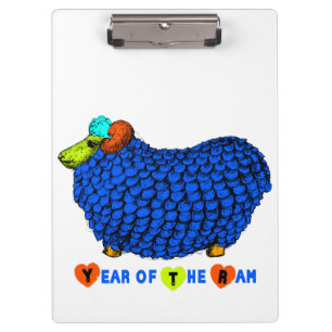 Carpeta De Pinza Funny Blue Ram Año chino Zodiac Clipboard