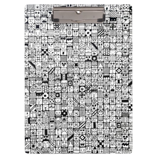 Carpeta De Pinza Funny Cartoon Faces Squares (Anverso)