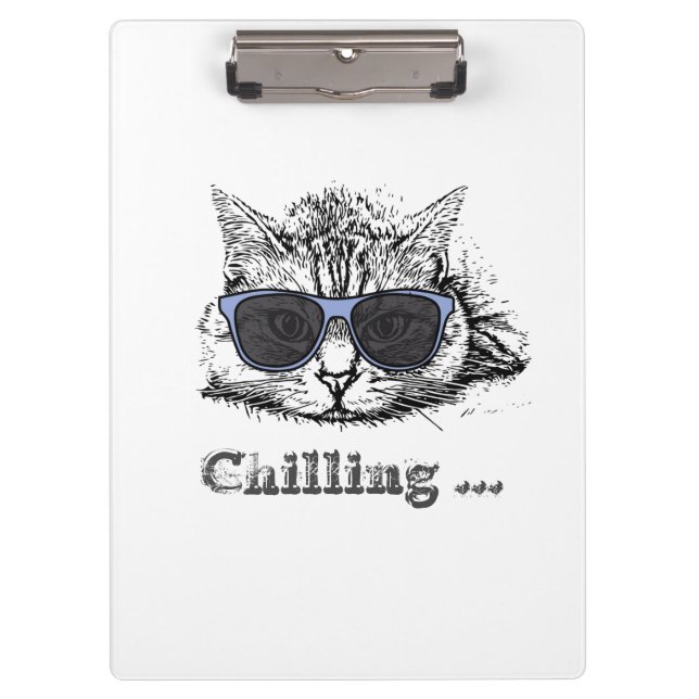 Carpeta De Pinza Funny Cat Chilling With Cute Sunglasses           (Anverso)