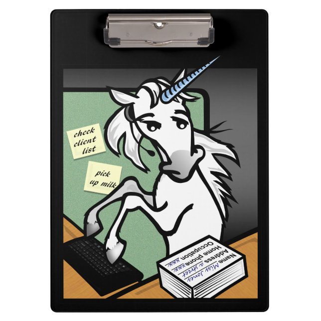 CARPETA DE PINZA FUNNY CLERICAL UNICORN (Anverso)