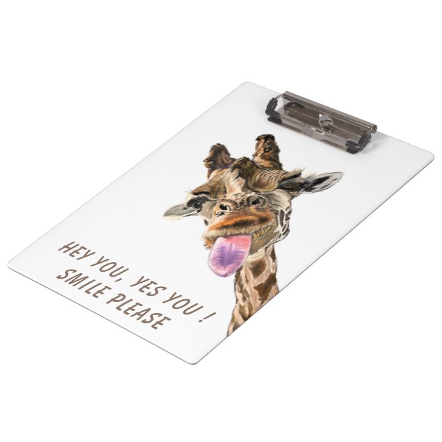 Carpeta De Pinza Funny Clipboard Giraffe juguetona - Sonrisa (Angular)