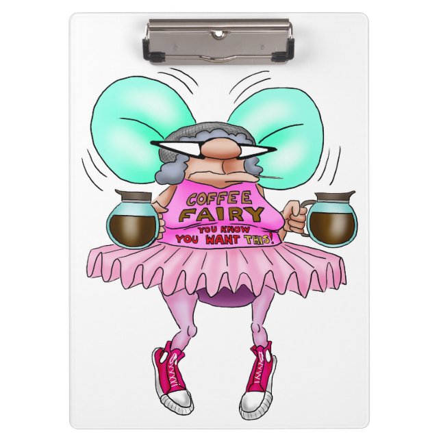Carpeta De Pinza Funny Coffee Fairy Workplace Clipboard (Anverso)