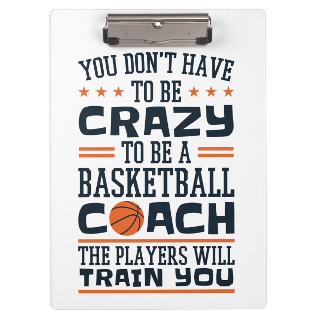 Carpeta De Pinza Funny Crazy Crazy Coach de básquetbol (Anverso)