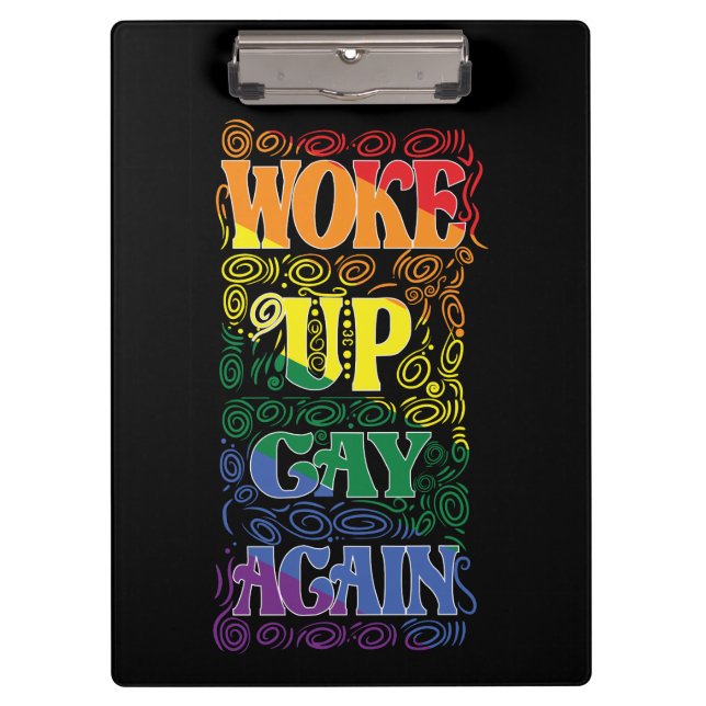 Carpeta De Pinza Funny LGBTQ | Woke Up Gay Again | Gay Pride (Anverso)