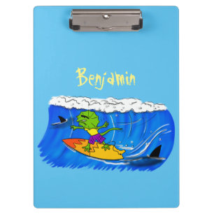 Carpeta De Pinza Funny personalizado de surf con lagarto frito
