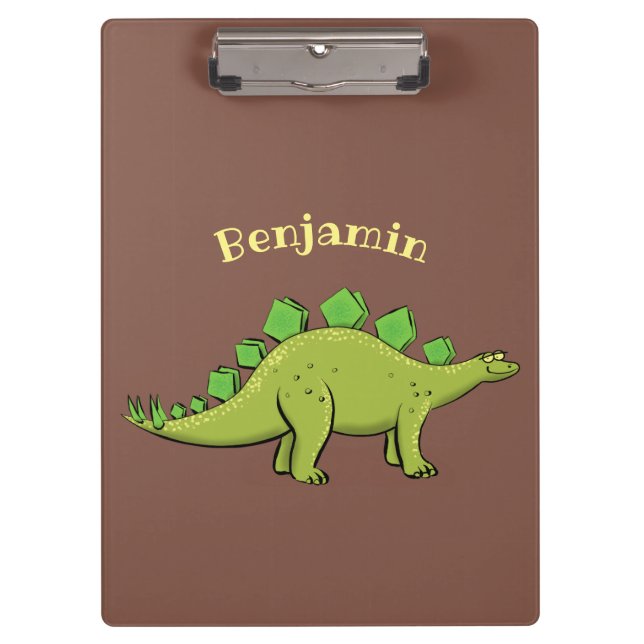 Carpeta De Pinza Funny stegosaurus dinosaur personalizado (Anverso)
