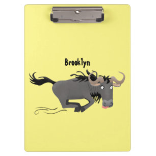 Carpeta De Pinza Funny Wildebeest corriendo ilustracion personaliza