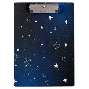 Carpeta De Pinza Galaxia azul con estrellas