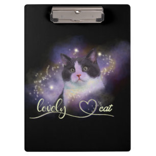 Carpeta De Pinza Galaxy Lovely Cat