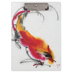 Carpeta De Pinza Gallo inusual. Caligrafía y watercolor.