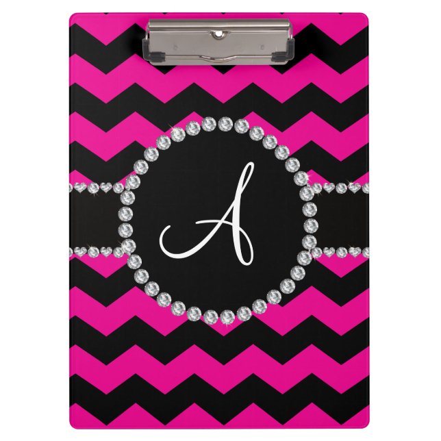 Carpeta De Pinza Galones negros rosados de neón cones monograma (Anverso)