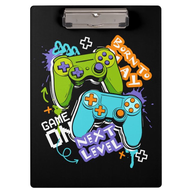 Carpeta De Pinza Game controllers Graffiti  Gaming Born To Play  (Anverso)