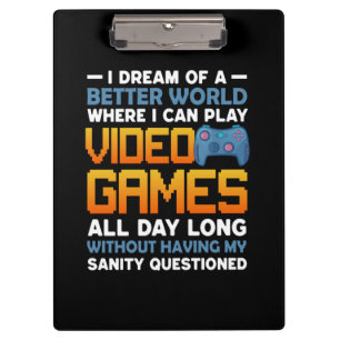 Carpeta De Pinza Gamer Un Mundo Mejor Donde Pueda Jugar Videojuegos