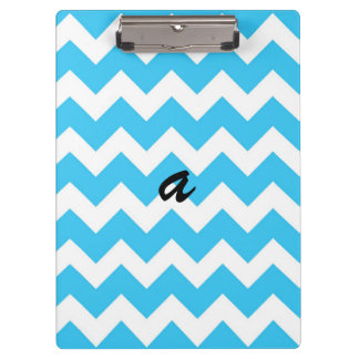 Carpeta De Pinza Gancho de Chevron blanco y Aqua