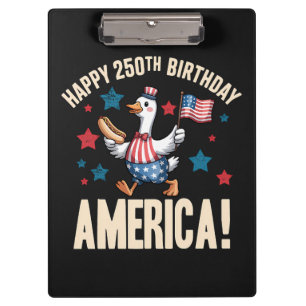 Carpeta De Pinza Ganso Patriótico Tonto Aniversario 250 De América