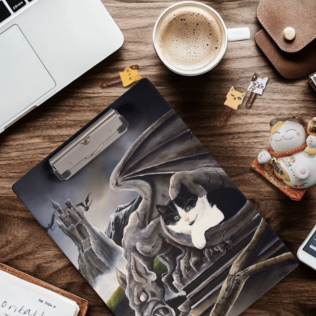 Carpeta De Pinza Gargoyle de gato blanco negro (Subido por el creador)