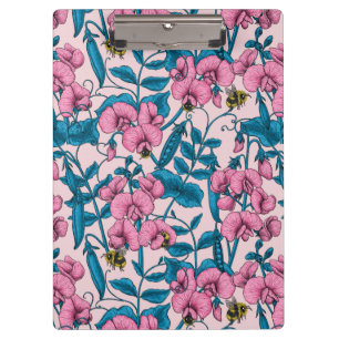 Carpeta De Pinza Garzas y abejorros dulces, rosa y azul
