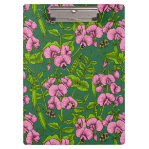 Carpeta De Pinza Garzas y abejorros dulces, verdes y rosas