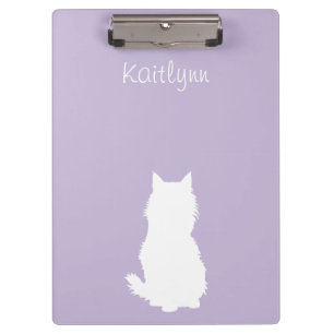Carpeta De Pinza Gatito y patas mullidos en púrpura