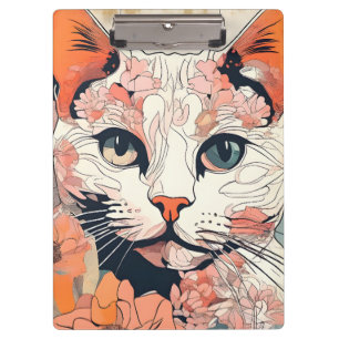 Carpeta De Pinza Gato Artístico