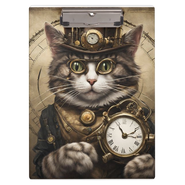 Carpeta De Pinza Gato de reloj (Anverso)