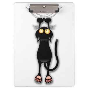 Carpeta De Pinza Gato divertido personaje rascando tela
