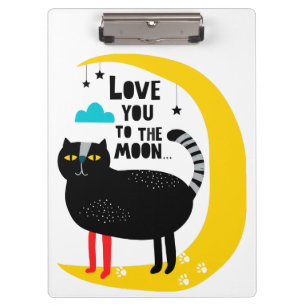 Carpeta De Pinza Gato en la luna