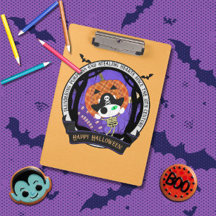 Carpeta De Pinza Gato esqueleto pirata